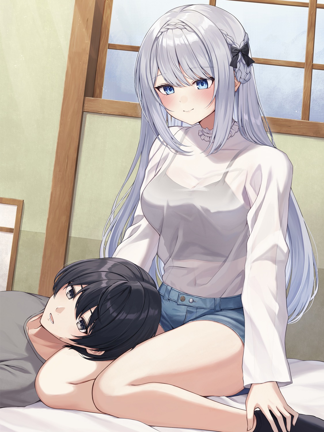 akihara_haruto, cool_na_megami-sama_to_issho_ni_sundara_amayakashi_sugite_ponkotsu_ni_shiteshimatta_ken_ni_tsuite, kuroto_yuu, mikoto_rei, see_through