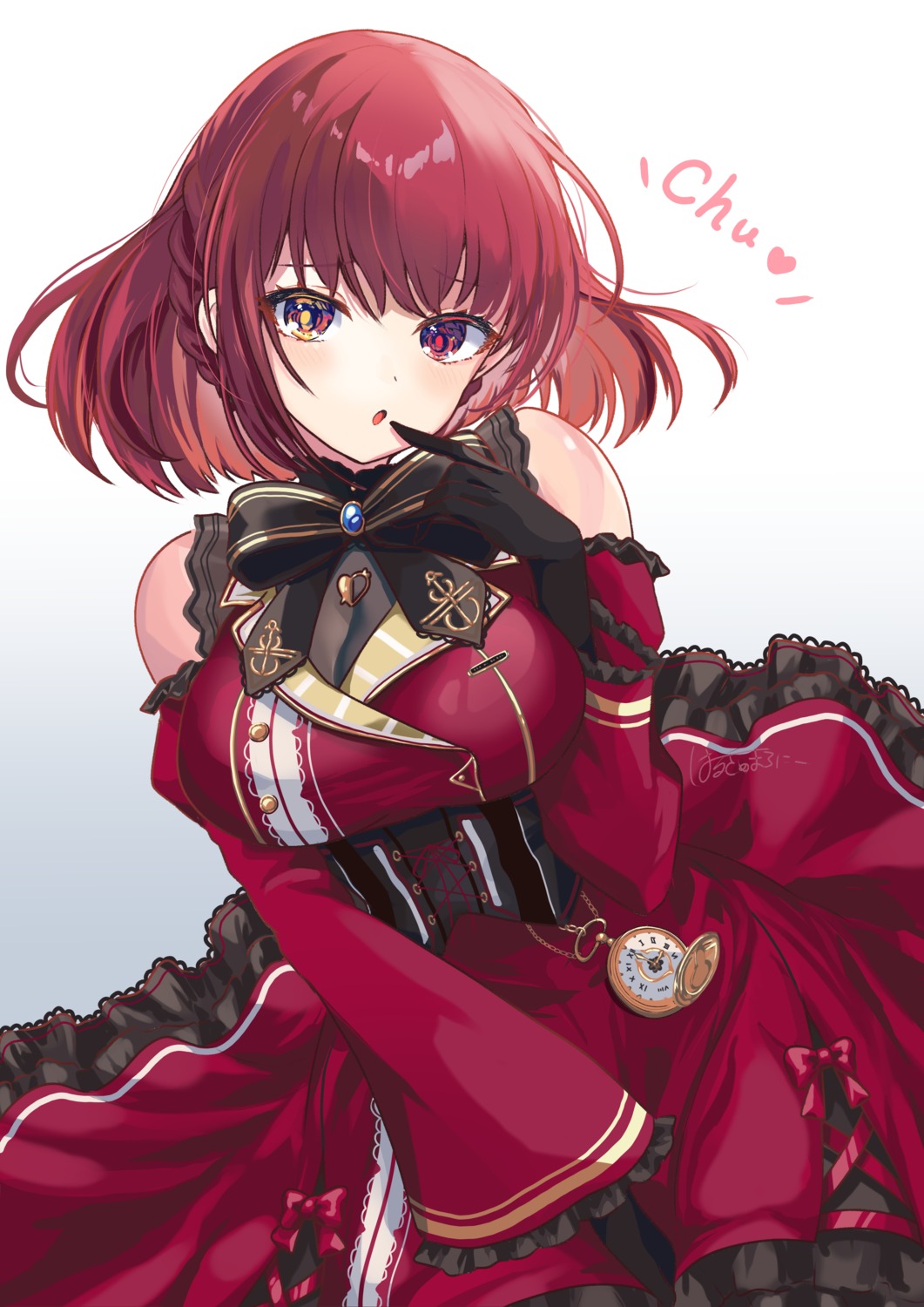 dress, harusame349, heterochromia, hololive, houshou_marine, lolita_fashion