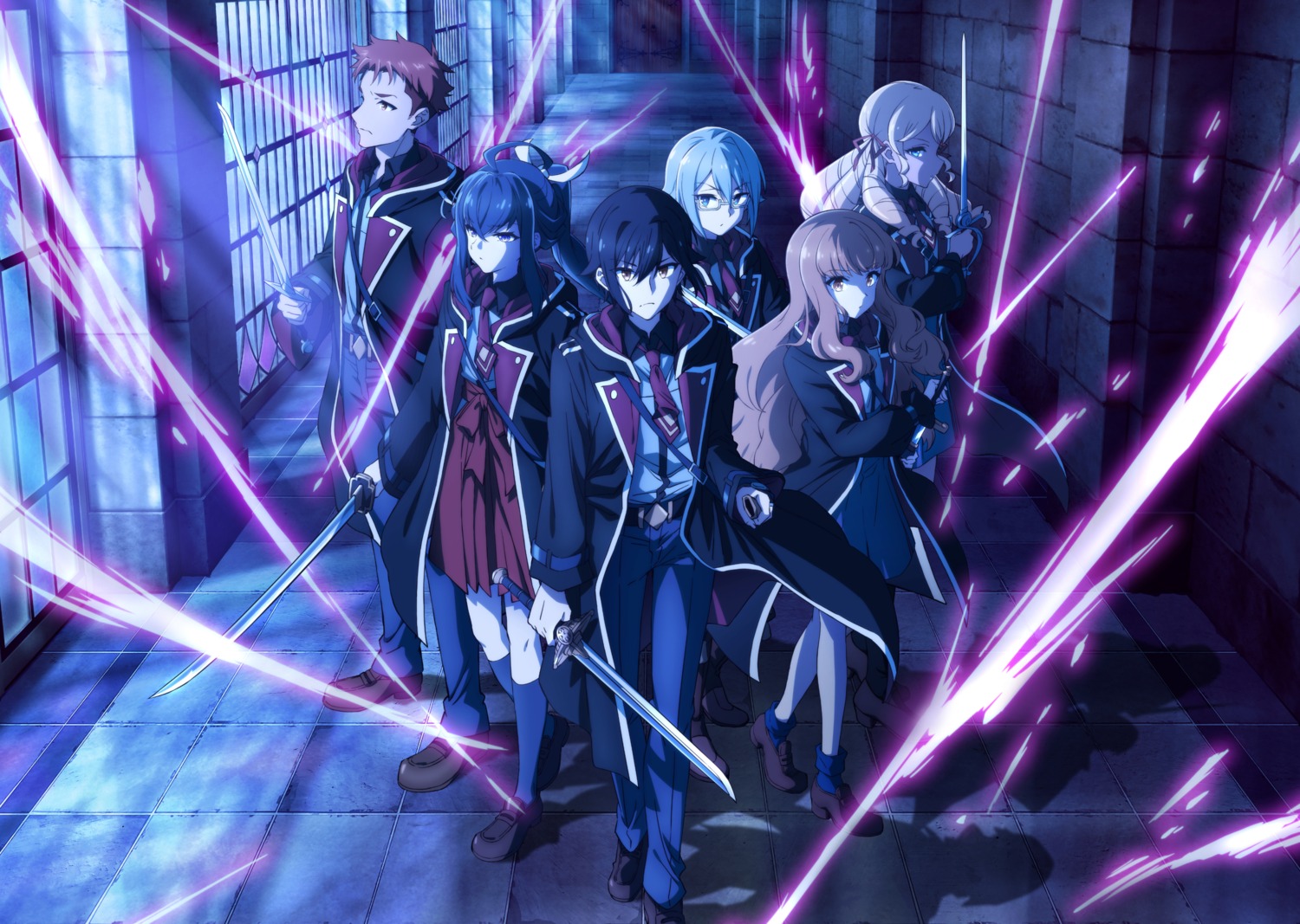 guy_greenwood, katie_aalto, megane, michela_mcfarlane, nanao_hibiya, nanatsu_no_maken_ga_shihai_suru, oliver_horn, pete_reston, sword, uniform