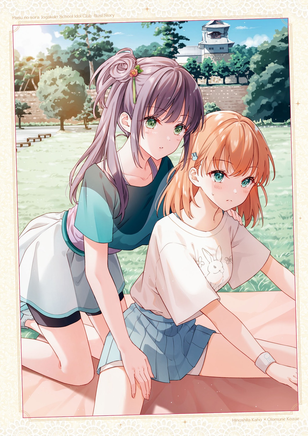 bike_shorts, hinoshita_kaho, love_live!_(series), love_live!_hasu_no_sora_jogakuin_school_idol_club, otomune_kozue, tada_no_yukiko