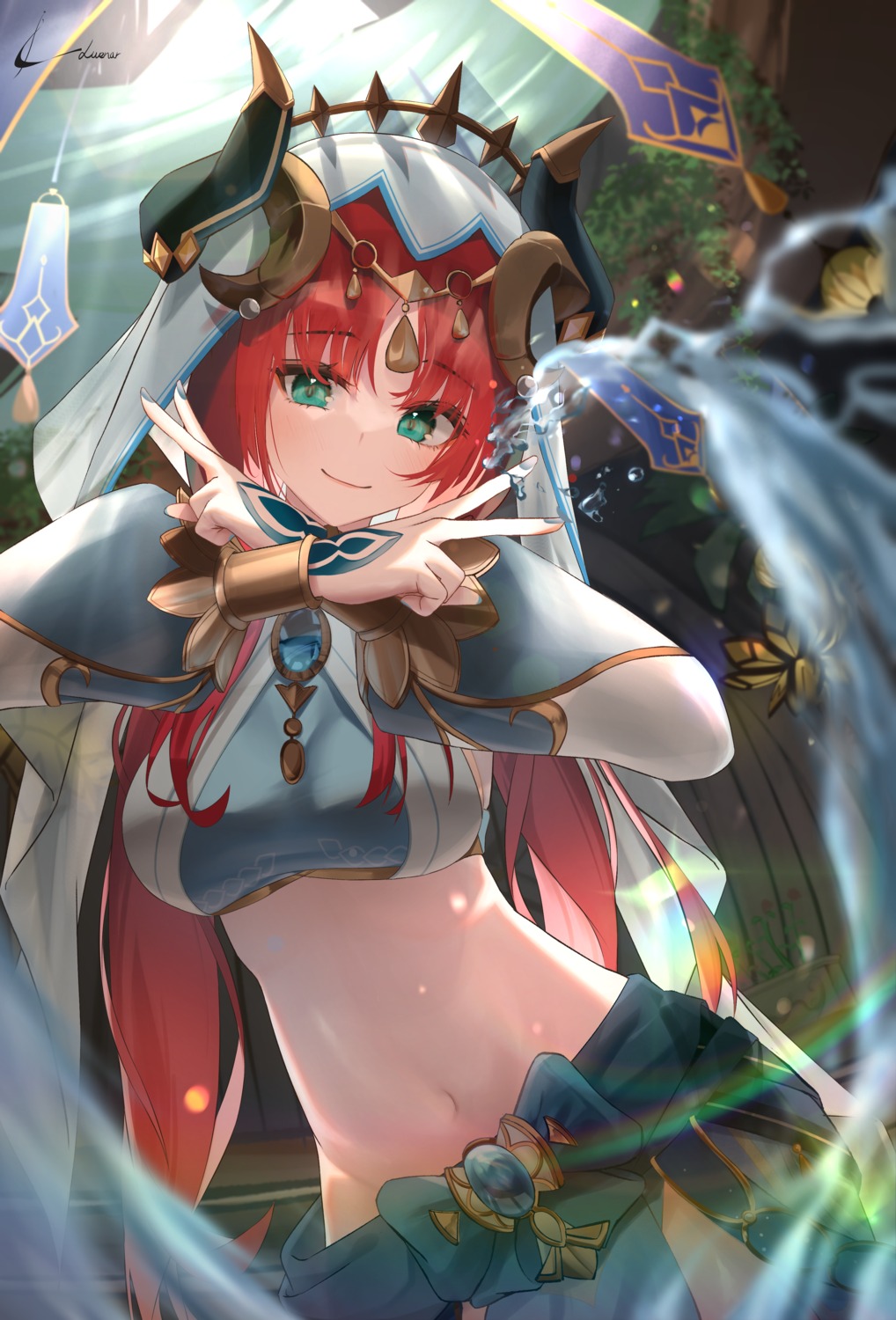 genshin_impact, horns, luenar, nilou