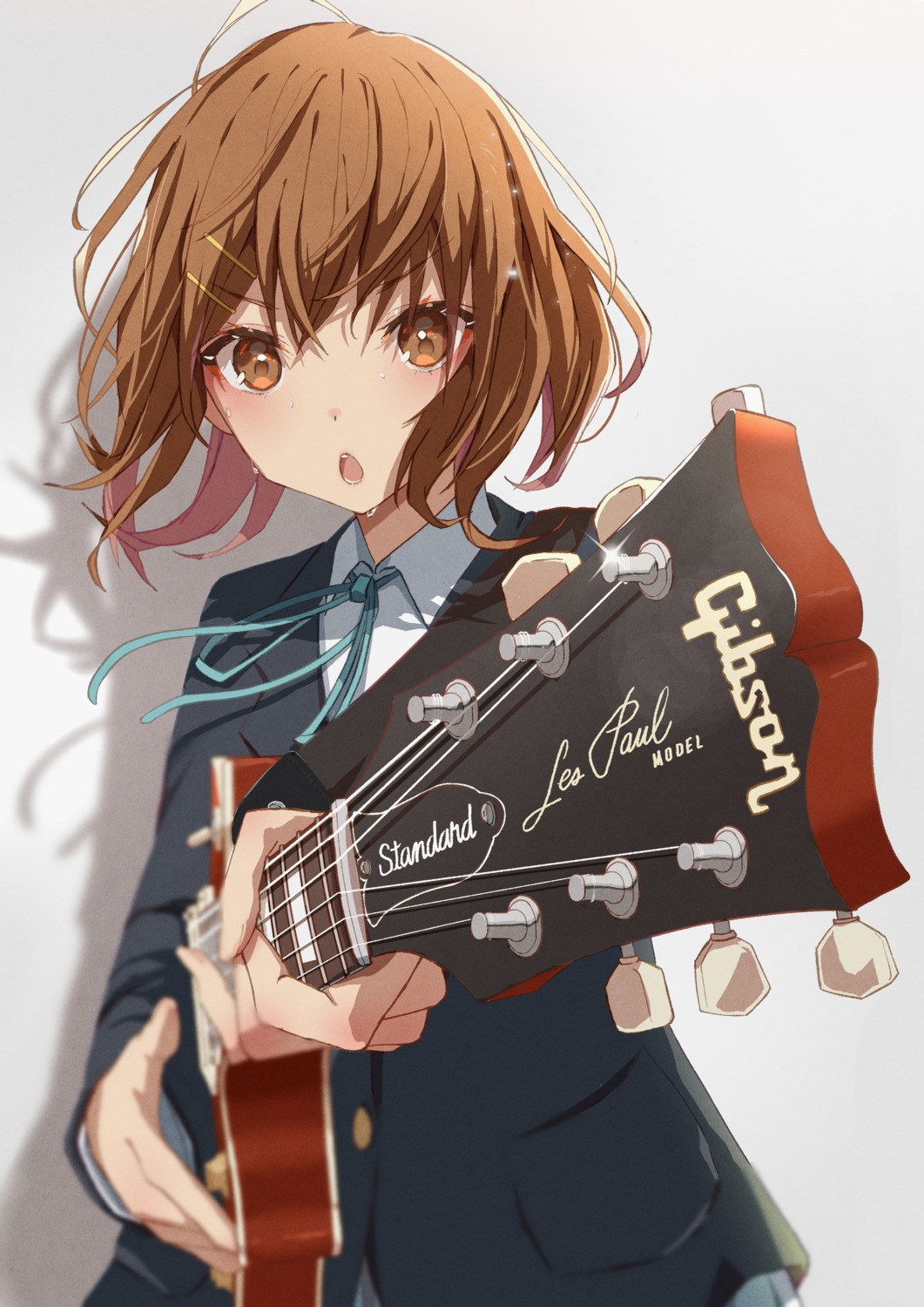 guitar, hirasawa_yui, k-on!, okay178, seifuku