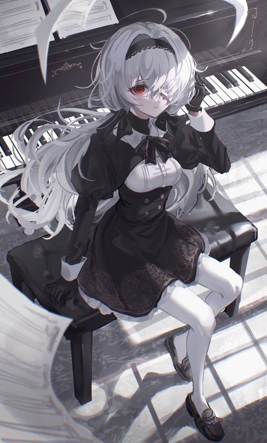dress, gothic_lolita, lolita_fashion, moduku, pantyhose