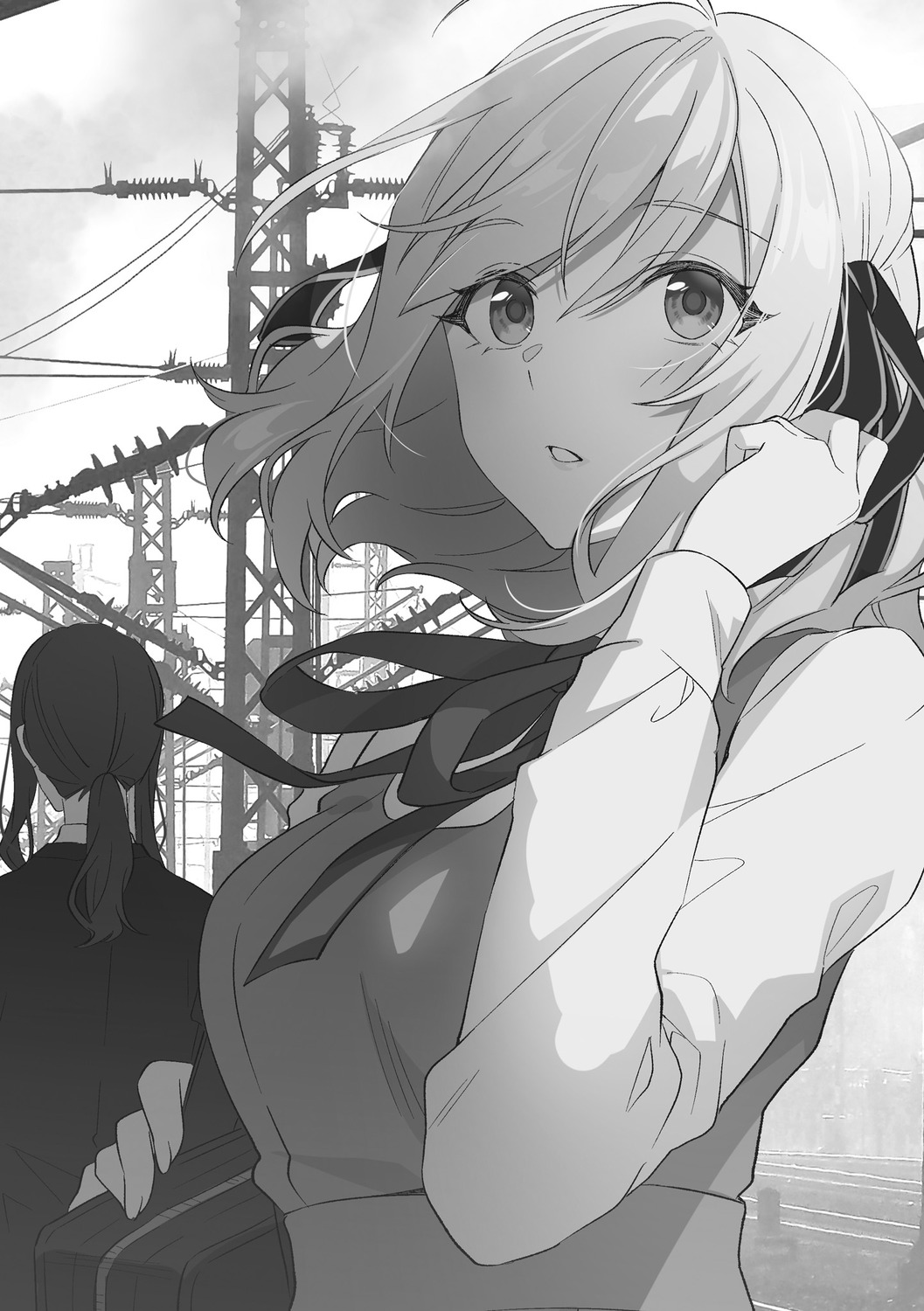 klaus_(spy_kyoushitsu), lily_(spy_kyoushitsu), monochrome, seifuku, spy_kyoushitsu, tomari