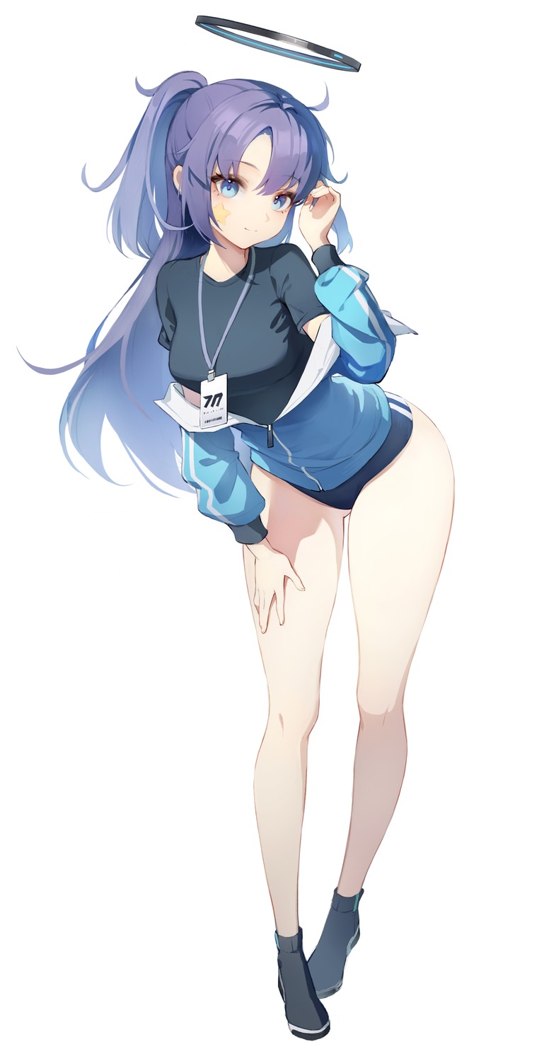 bilibilida, blue_archive, buruma, gym_uniform, halo, hayase_yuuka, tattoo