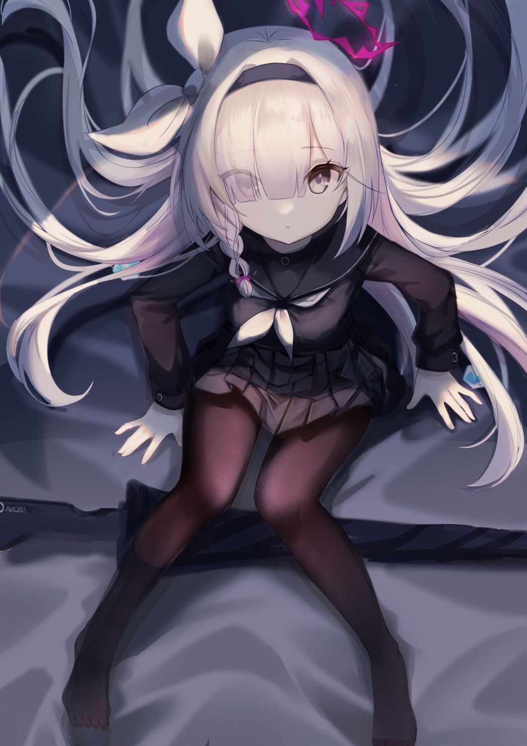 arona_(blue_archive), blue_archive, halo, lydia601304, pantyhose, plana_(blue_archive), seifuku