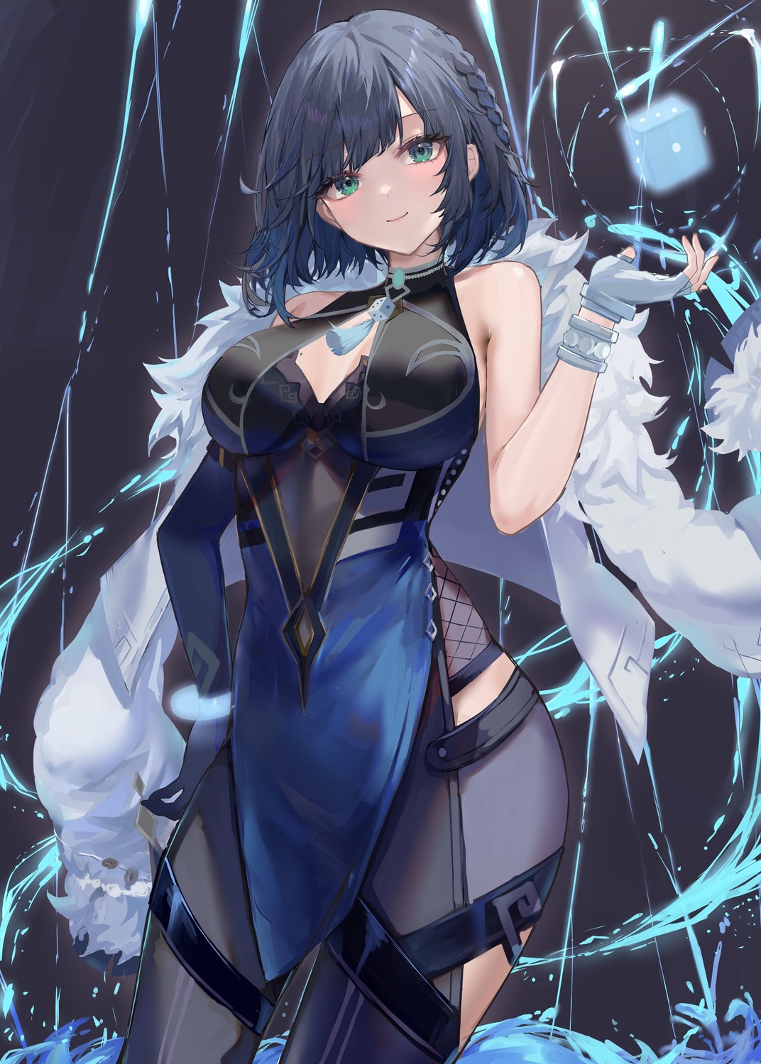 cleavage, genshin_impact, raiya_atelier, yelan