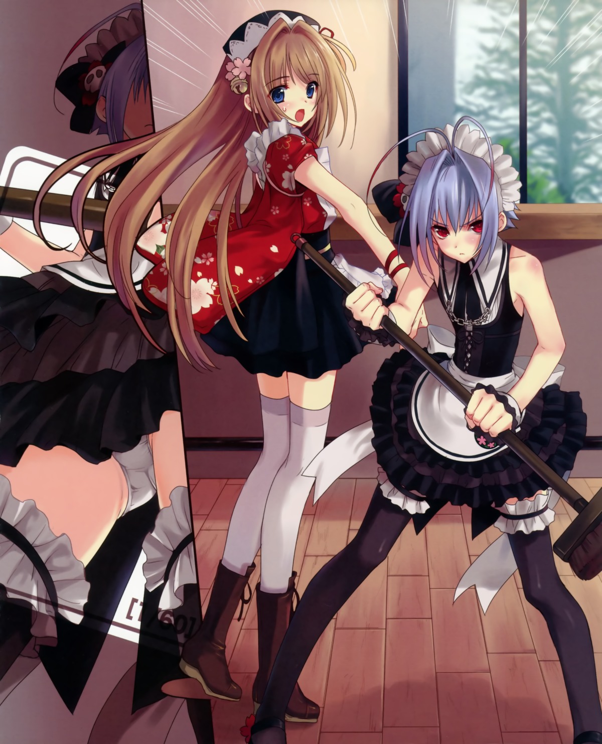 kasukabe_akira, lolita_fashion, maid, male, nao_(otosuki), otokonoko_wa_meidofuku_ga_osuki!?, pantsu, thighhighs, trap, wa_lolita, yuki_(otosuki)