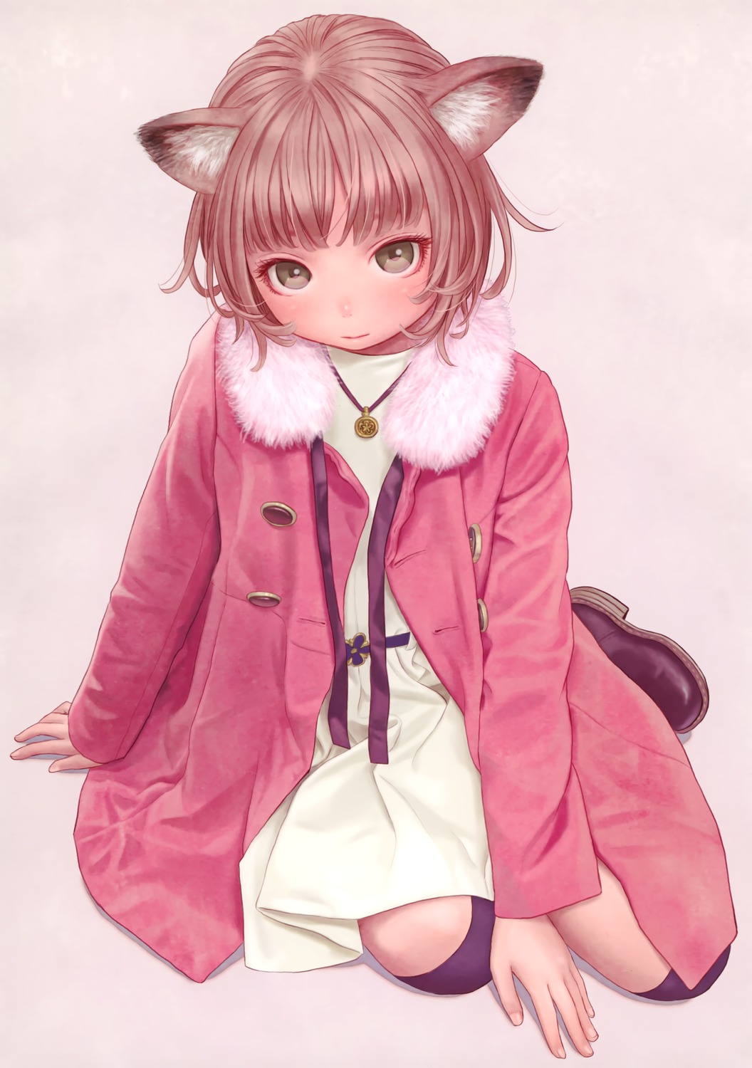 animal_ears, dress, nekomimi, range_murata, thighhighs