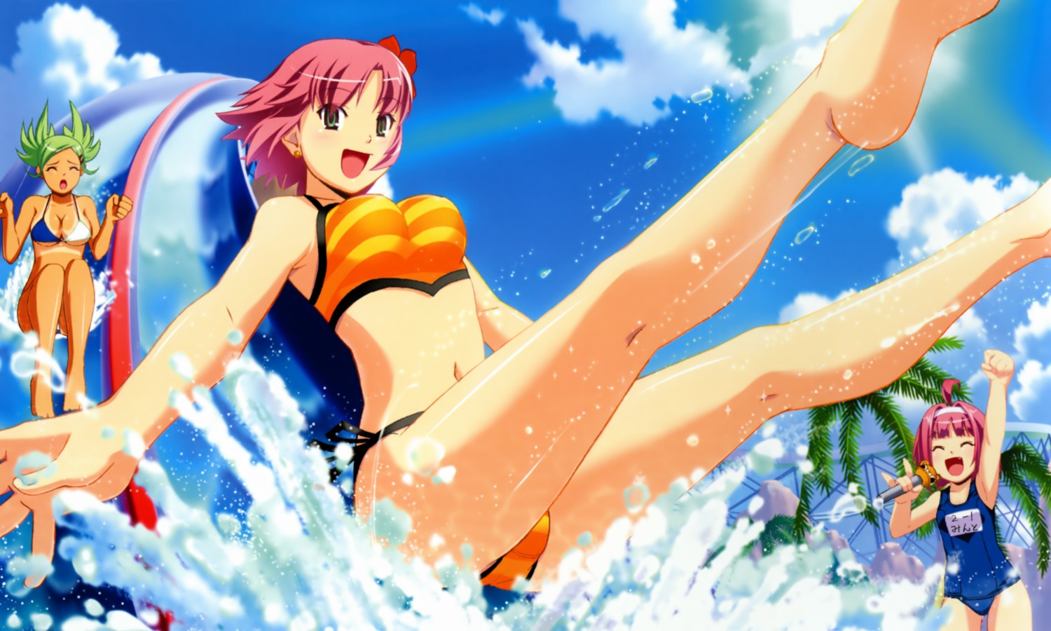 bikini, cleavage, koutaro, linda-r-2007, mint_clark, nijiiro_zakura, rio, school_swimsuit, super_blackjack, swimsuits, tan_lines