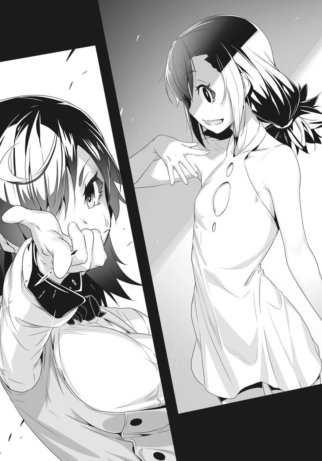 dress, monochrome, nilitsu, pandemonium, shokei_shoujo_no_virgin_road, summer_dress, tokitou_akari, uniform