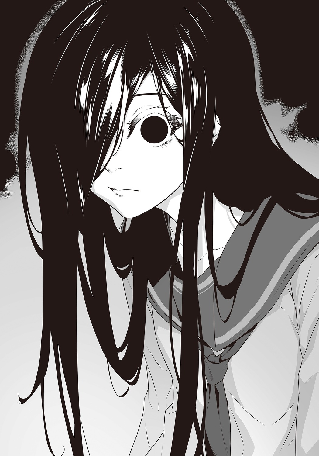 hakua_(shokei_shoujo), monochrome, nilitsu, seifuku, shokei_shoujo_no_virgin_road