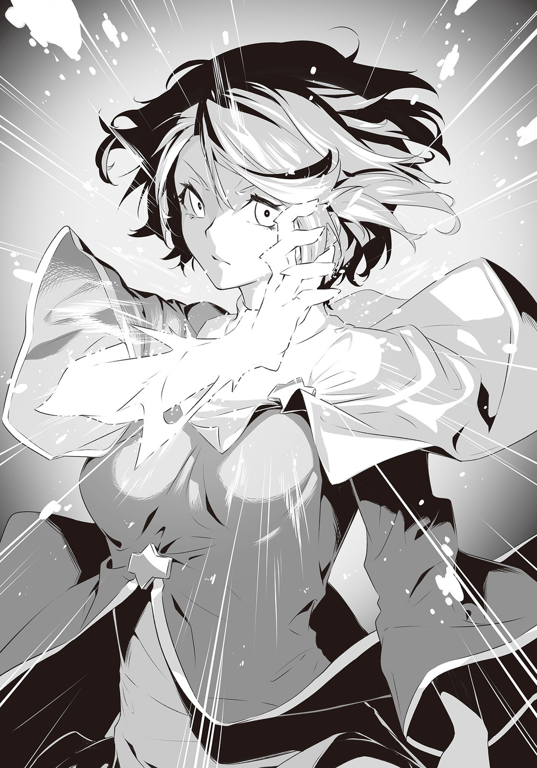 monochrome, nilitsu, sahara_(shokei_shoujo), shokei_shoujo_no_virgin_road