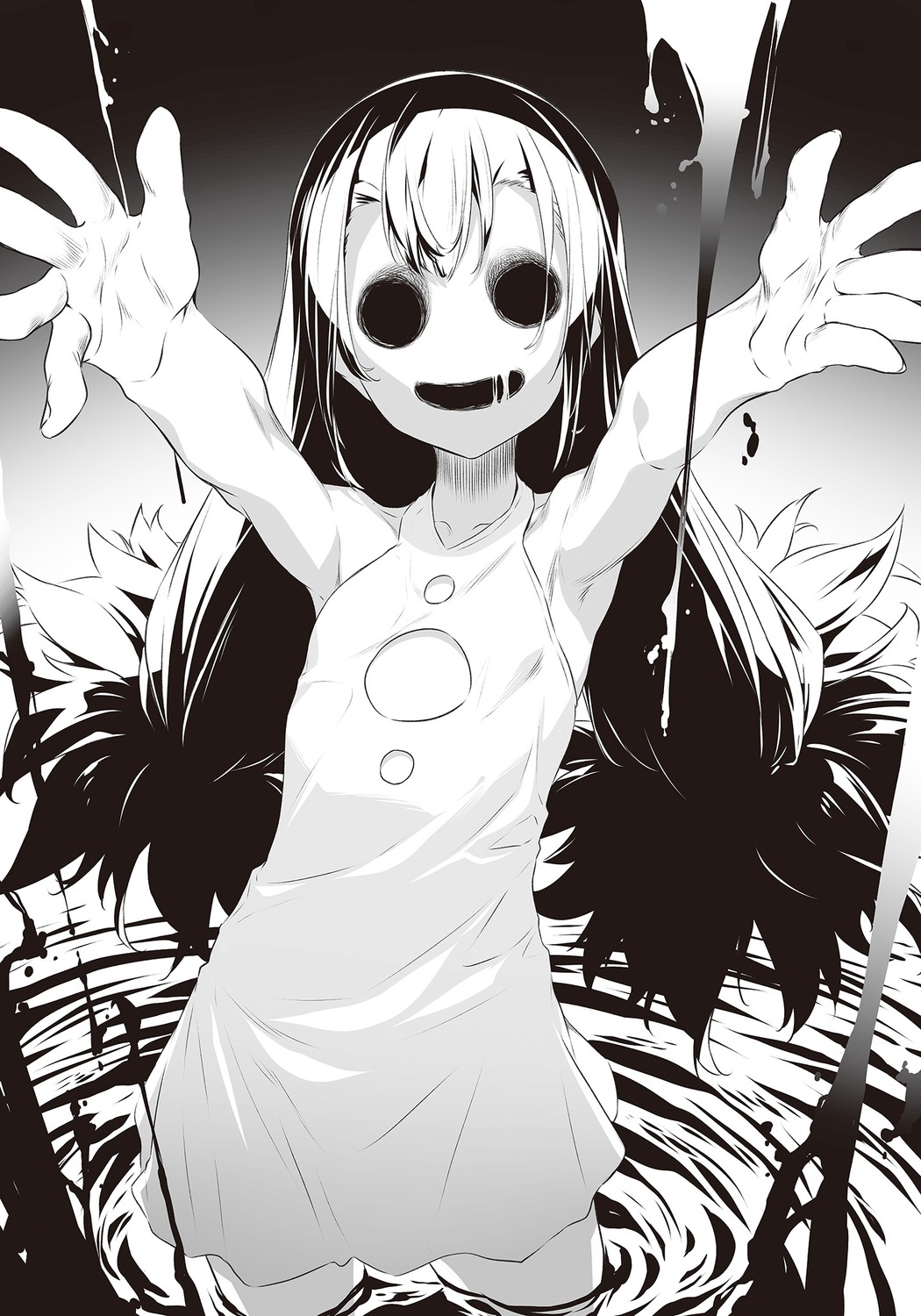 dress, monochrome, nilitsu, pandemonium, shokei_shoujo_no_virgin_road, summer_dress, wet