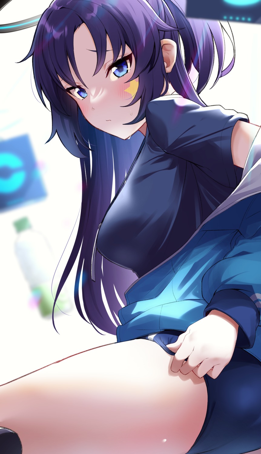 blue_archive, buruma, gym_uniform, halo, hayase_yuuka, tattoo, totoki86