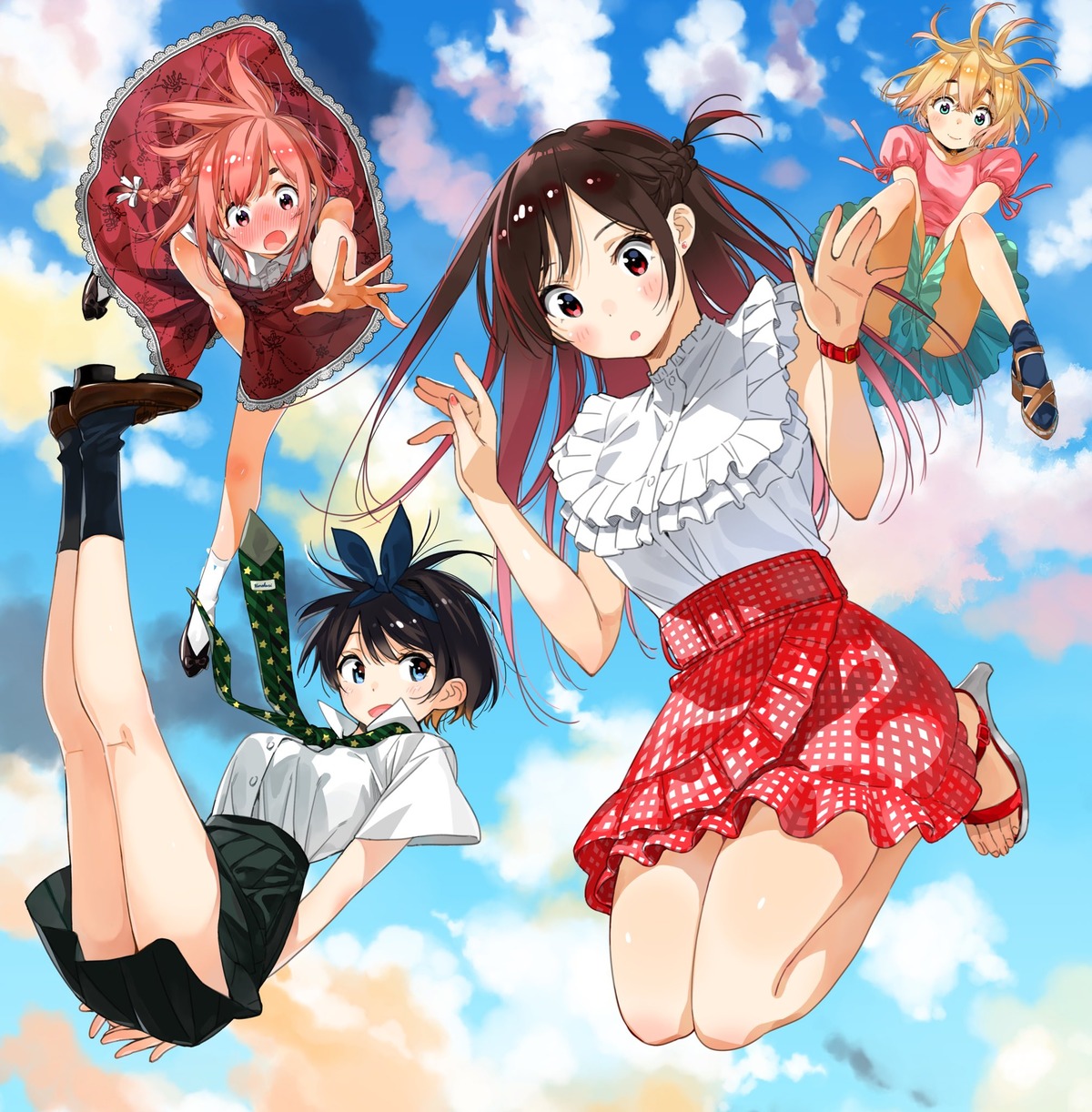 heels, ichinose_chizuru, kanojo_okarishimasu, miyajima_reiji, nanami_mami, sakurasawa_sumi, sarashina_ruka, seifuku