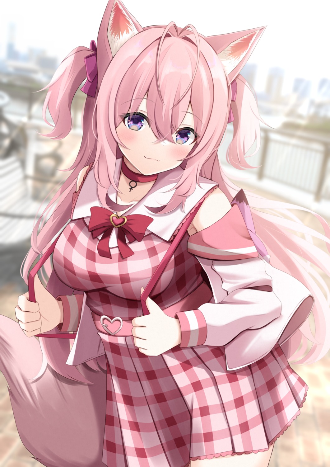 animal_ears, dress, hakui_koyori, hololive, kamesys, tail