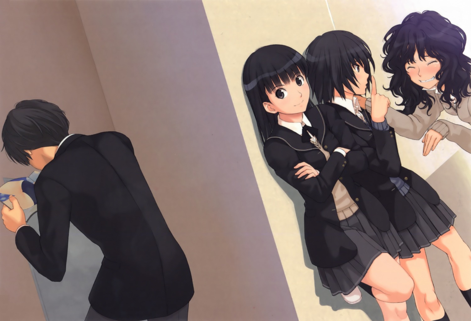 amagami, ayatsuji_tsukasa, nanasaki_ai, seifuku, tachibana_junichi, takayama_kisai, tanamachi_kaoru