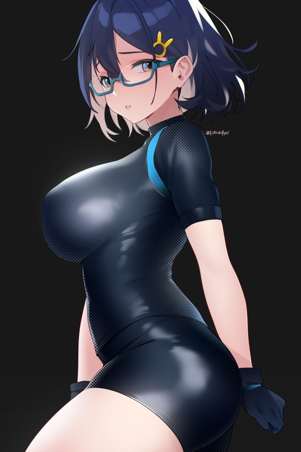 bike_shorts, blue_archive, futsukayoi, kagami_chihiro, megane