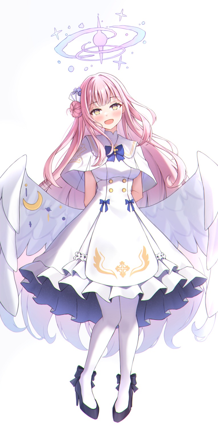 angel, blue_archive, dress, heels, misono_mika, pantyhose, reneua, wings