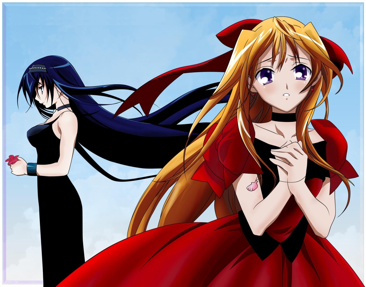 dress, fujii_maki, himemiya_chikane, jpeg_artifacts, kannazuki_no_miko, kurusugawa_himeko, shiokawa_takashi