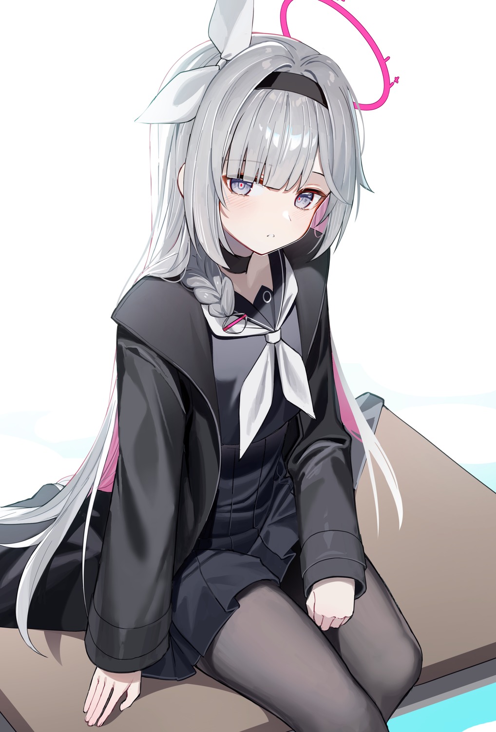 arona_(blue_archive), blue_archive, halo, pantyhose, plana_(blue_archive), seifuku, sugar_(dndi888)