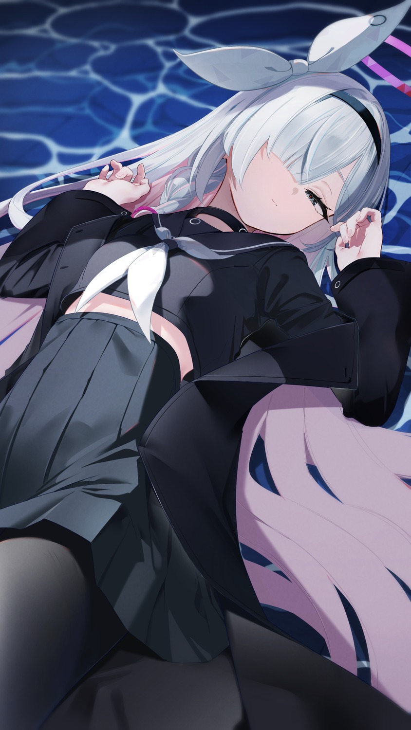 arona_(blue_archive), blue_archive, halo, nokke_o, pantyhose, plana_(blue_archive), seifuku