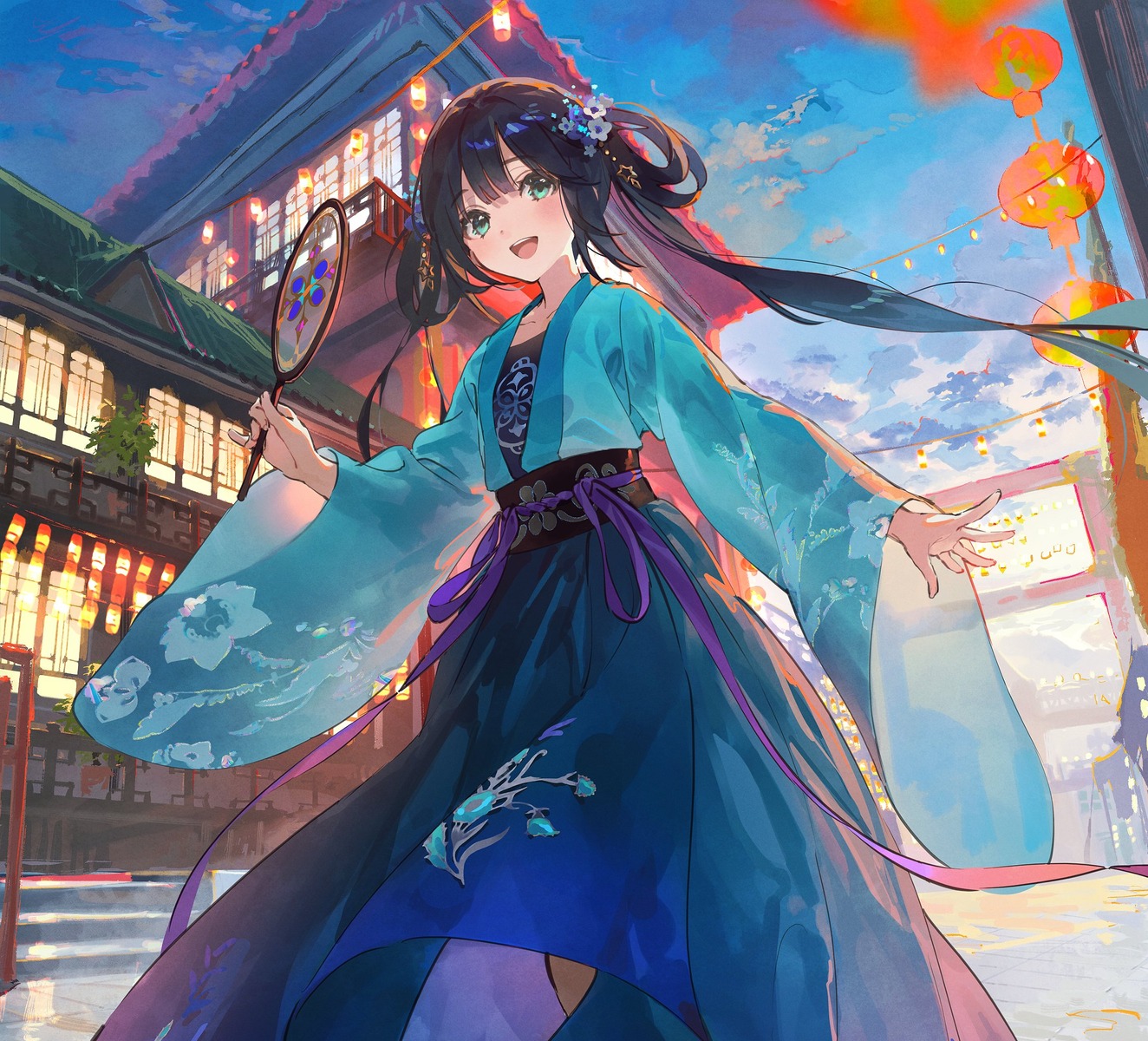 asian_clothes, dsmile, skirt_lift