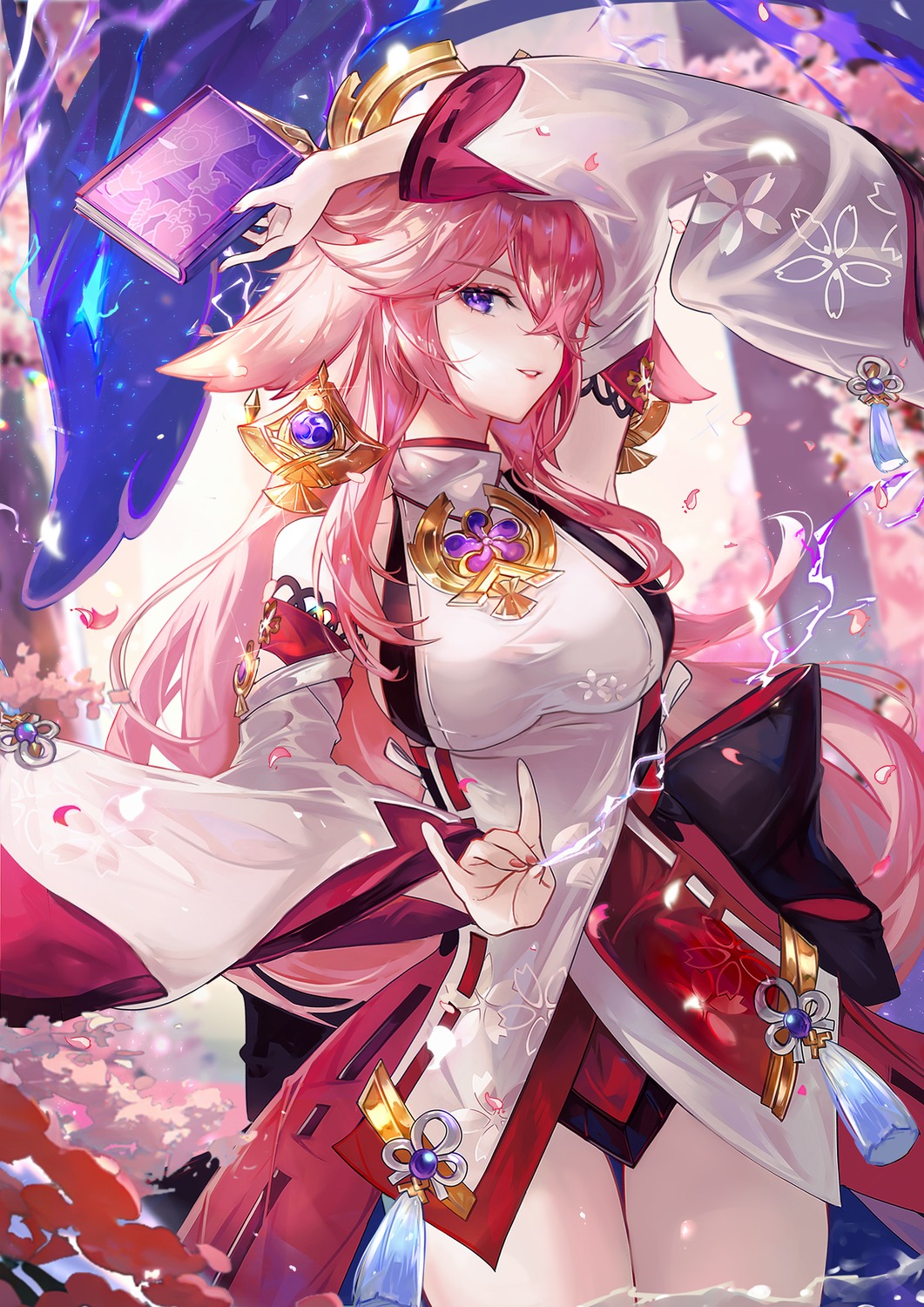 animal_ears, genshin_impact, japanese_clothes, kitsune, vardan, yae_miko