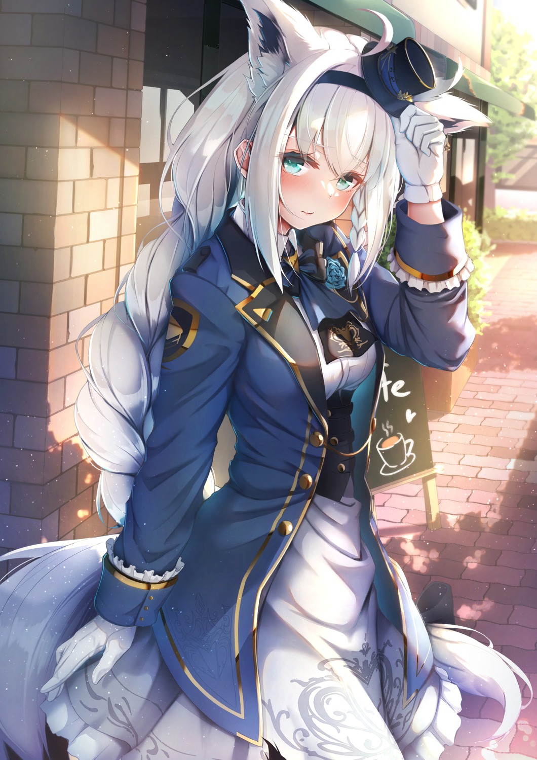 animal_ears, hololive, hololive_gamers, imo_bouya, kitsune, shirakami_fubuki, tail, uniform