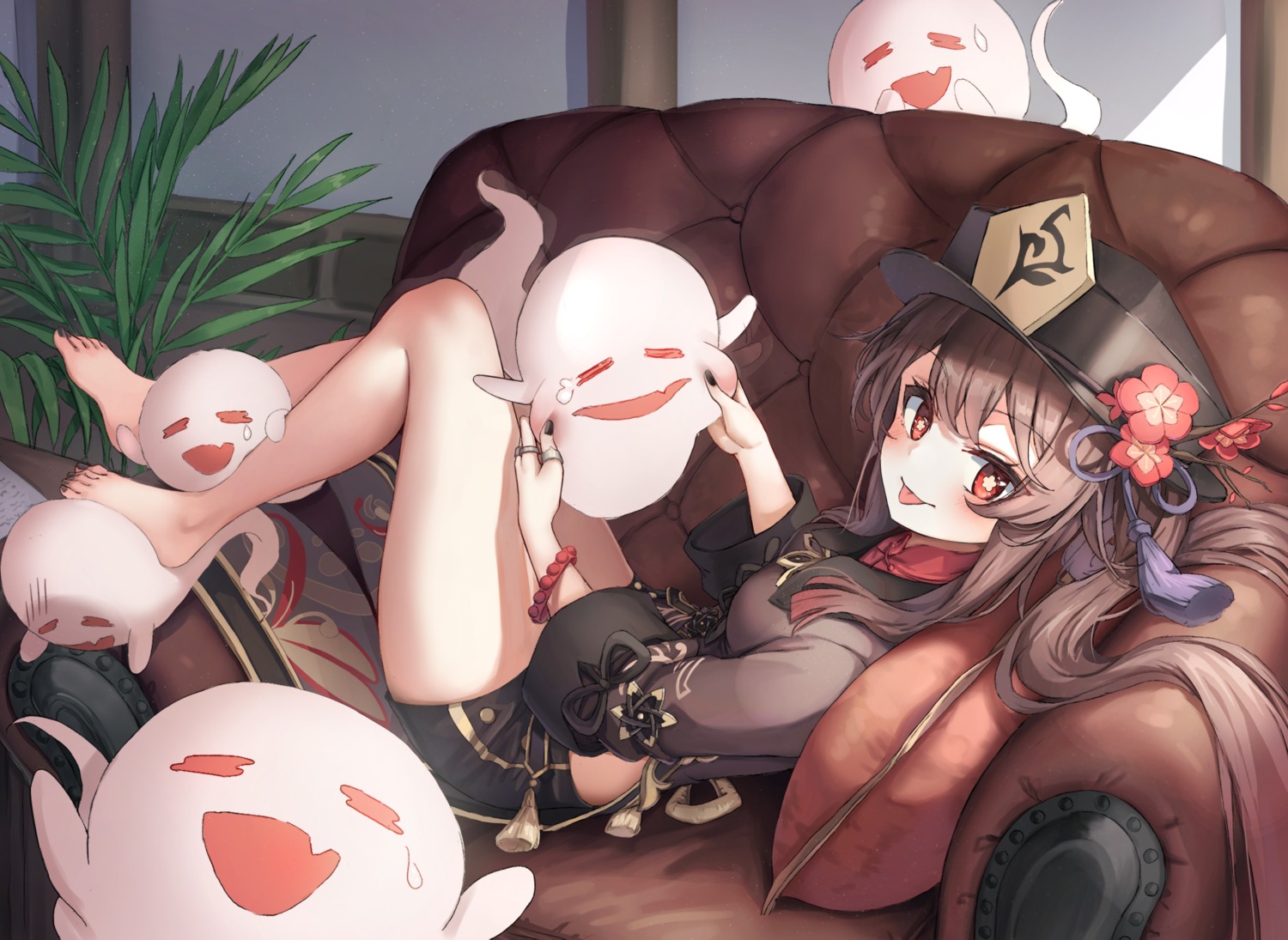 artist_revision, asian_clothes, chirang, genshin_impact, hu_tao