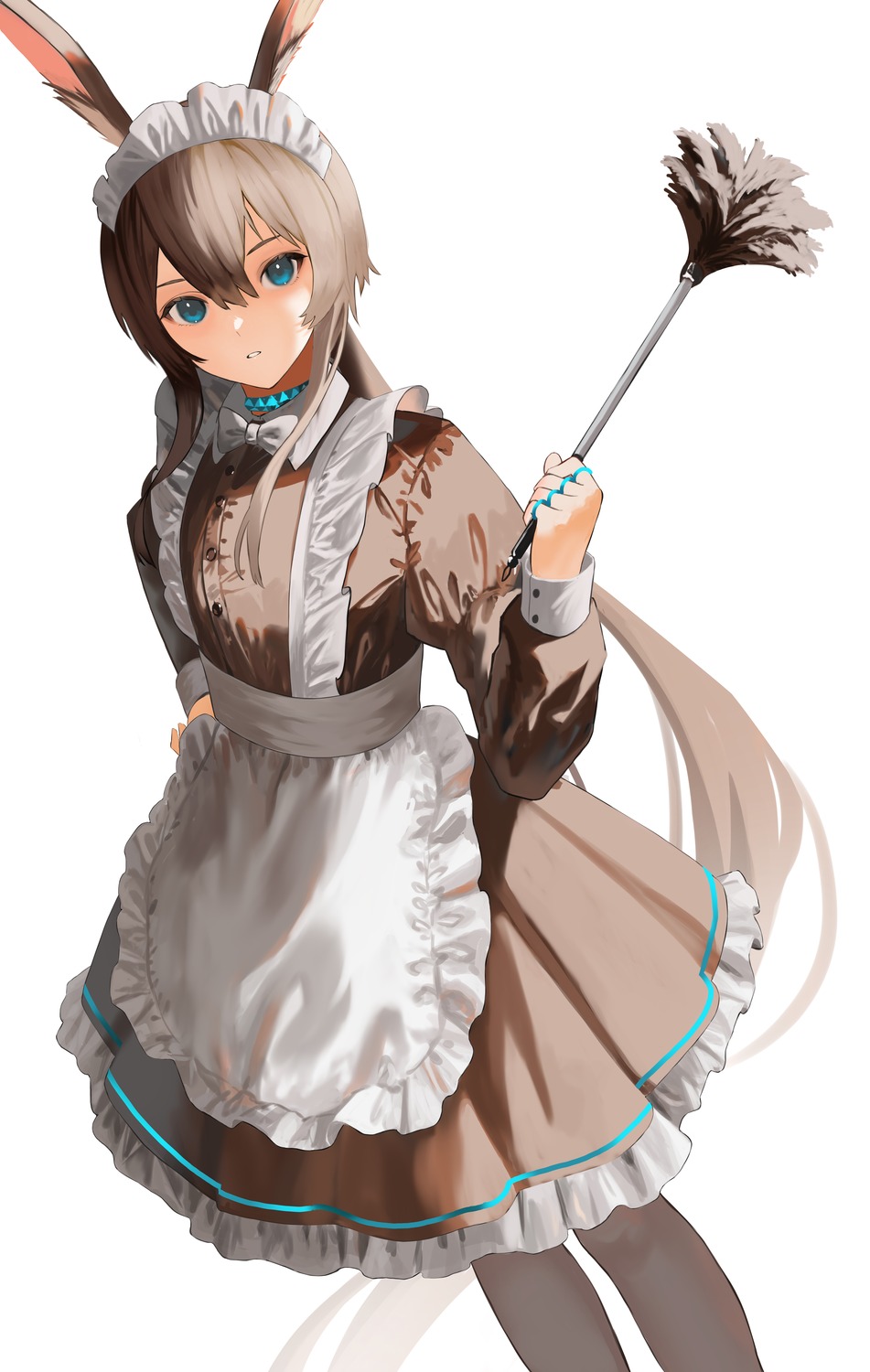 amiya_(arknights), animal_ears, arknights, bunny_ears, maid, shuna_(artist)