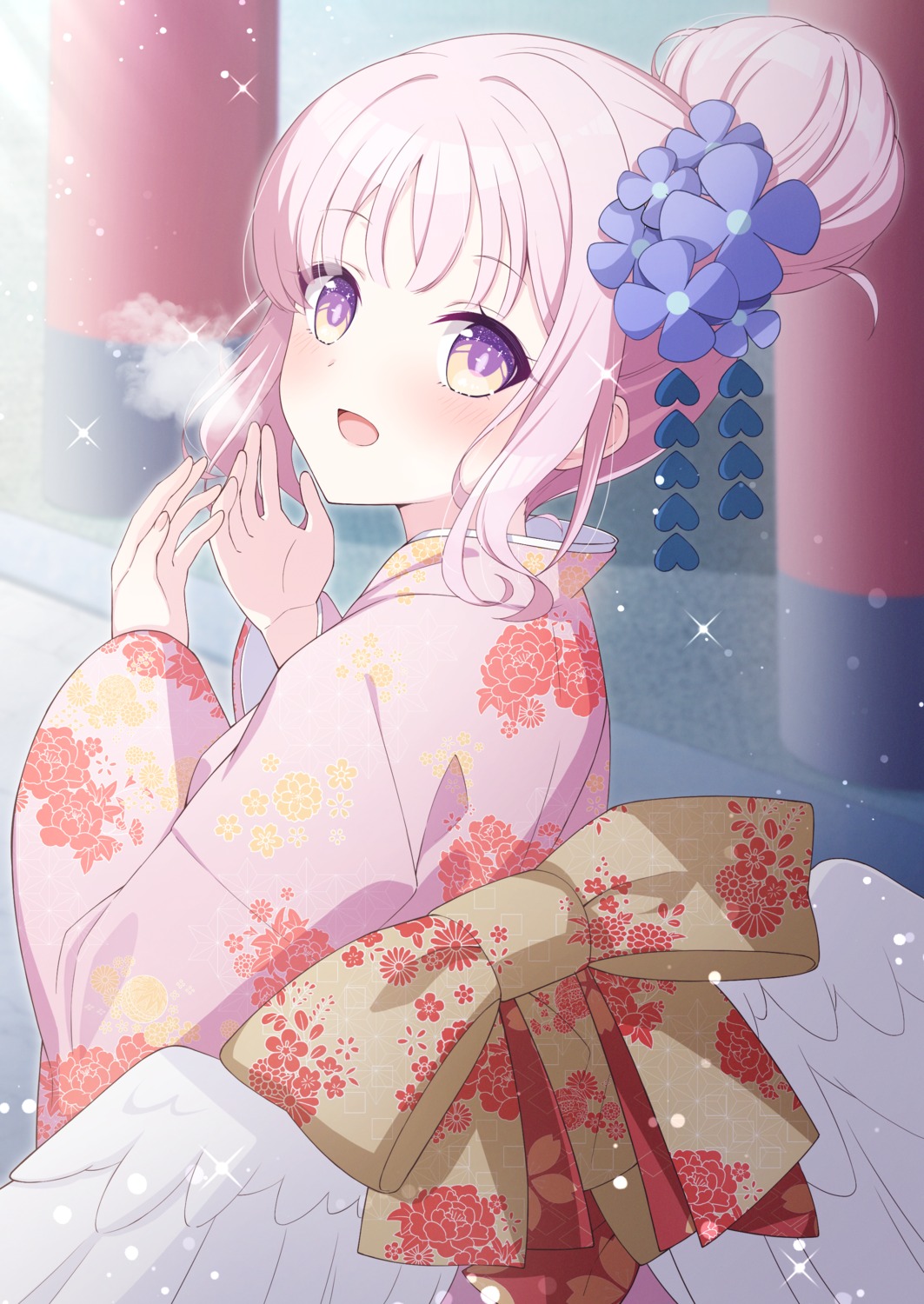 angel, blue_archive, fukemachi, kimono, misono_mika, wings