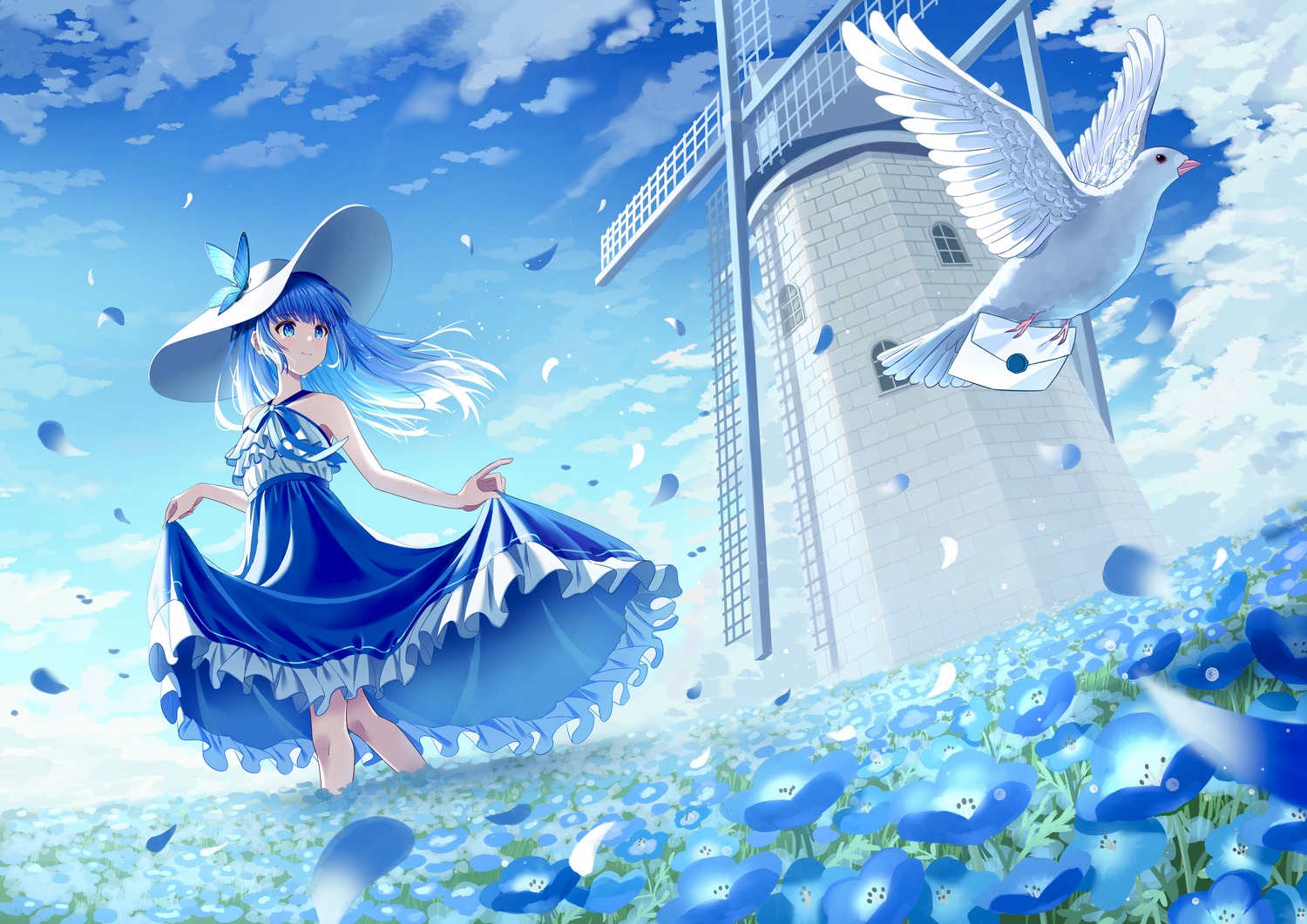 dress, landscape, lex_suri12, skirt_lift, summer_dress