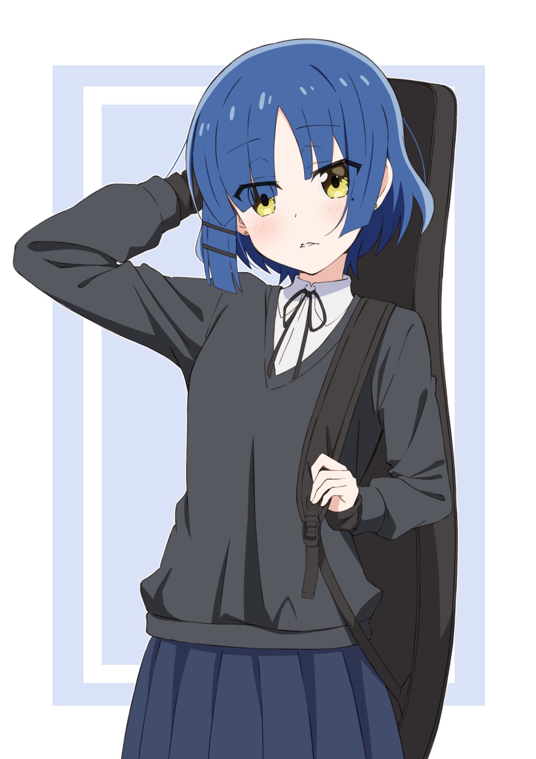bocchi_the_rock!, guitar, ooyama_natsuki, seifuku, sweater, yamada_ryou