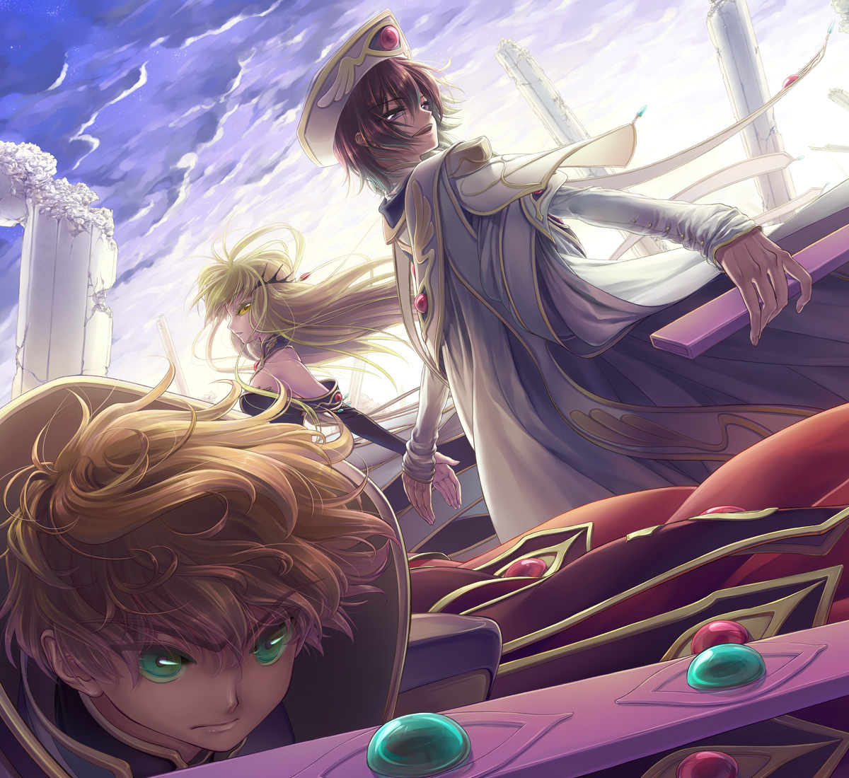 c.c., code_geass, kururugi_suzaku, lelouch_lamperouge, minami_(apricot_tea)