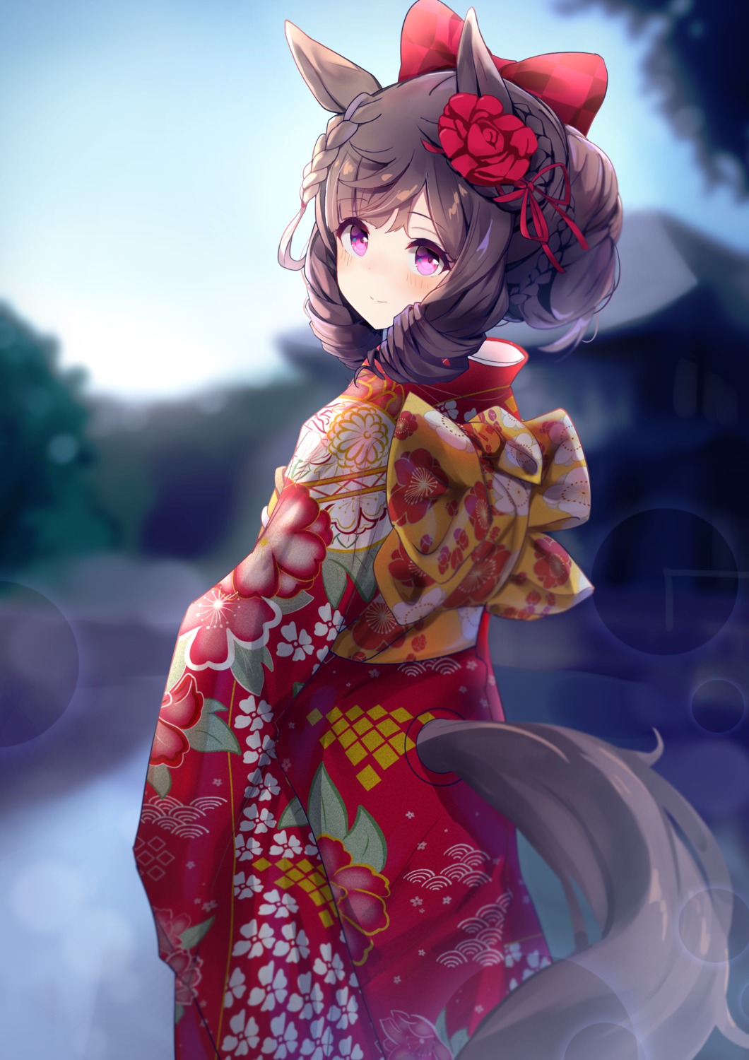 animal_ears, daiichi_ruby_(umamusume), kimono, tail, uma_musume_pretty_derby, yamada_auto