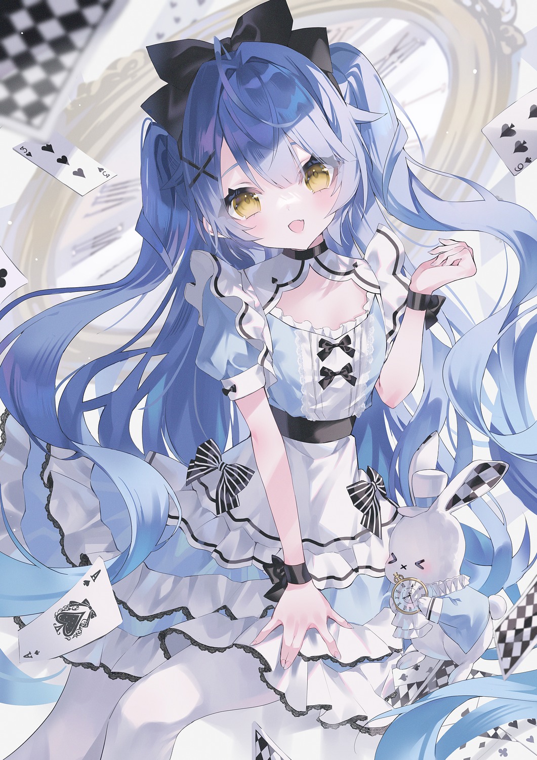 alice, alice_in_wonderland, amamiya_kokoro, cosplay, dress, nijisanji, noah_(0noah), pantyhose