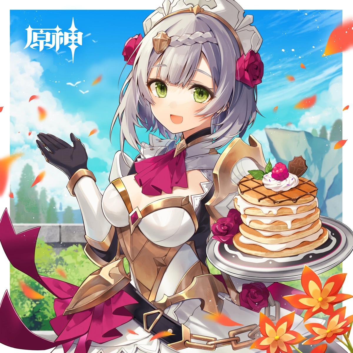 armor, genshin_impact, maid, noelle_(genshin_impact), oshioshio