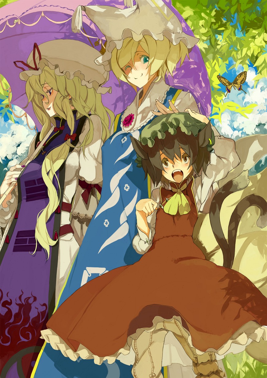 chen, fakepucco, touhou, yakumo_ran, yakumo_yukari