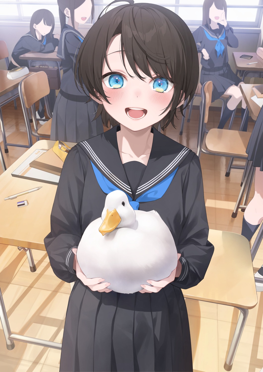 hololive, oozora_subaru, ruien, seifuku, wings