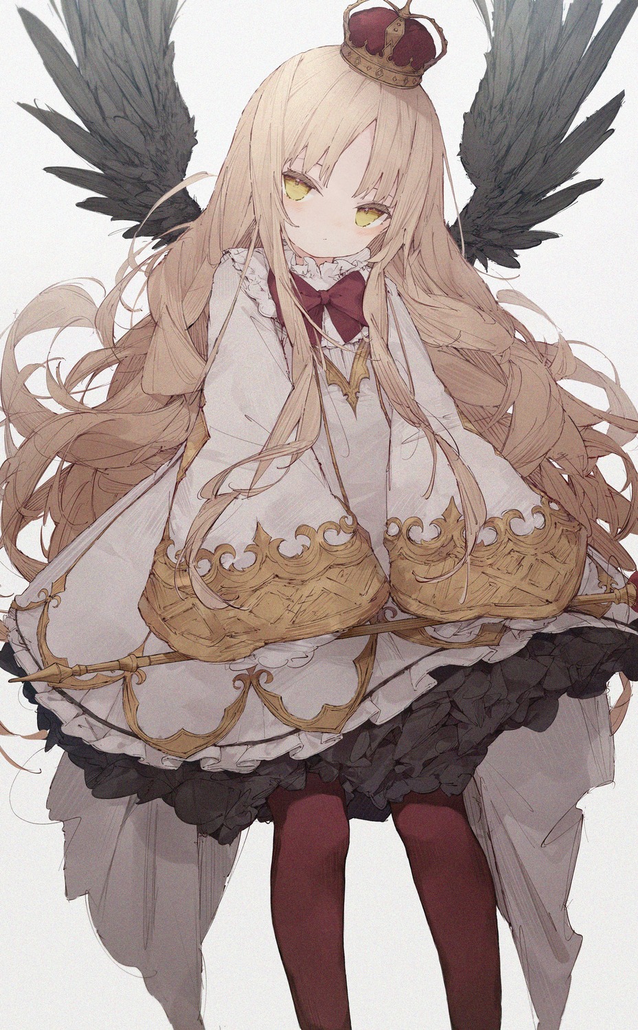 dolphro-kun, dress, pantyhose, weapon, wings