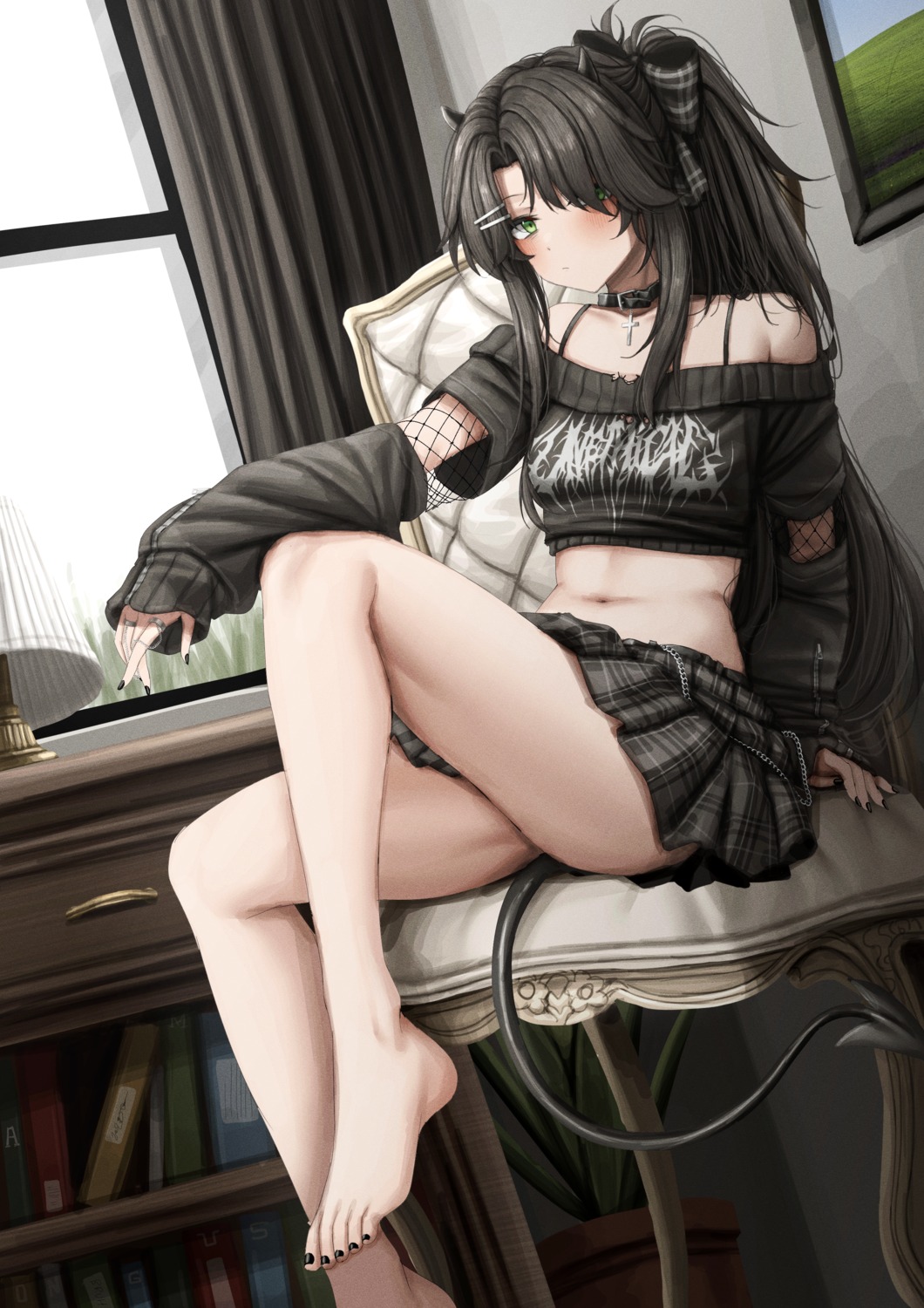 horns, lobsteranian, skirt_lift, tail