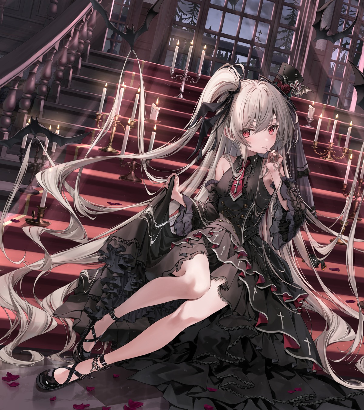 dress, gothic_lolita, kakao_rantan, lolita_fashion, skirt_lift
