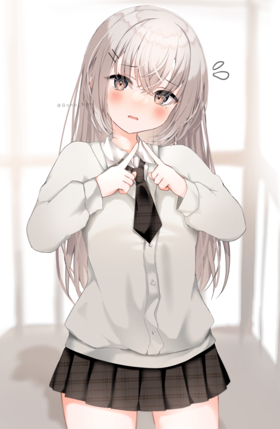 bono_(bonobono), seifuku, sweater