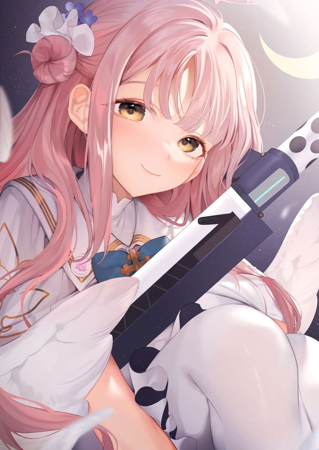 angel, blue_archive, gun, koyo_akio, misono_mika, pantyhose, wings