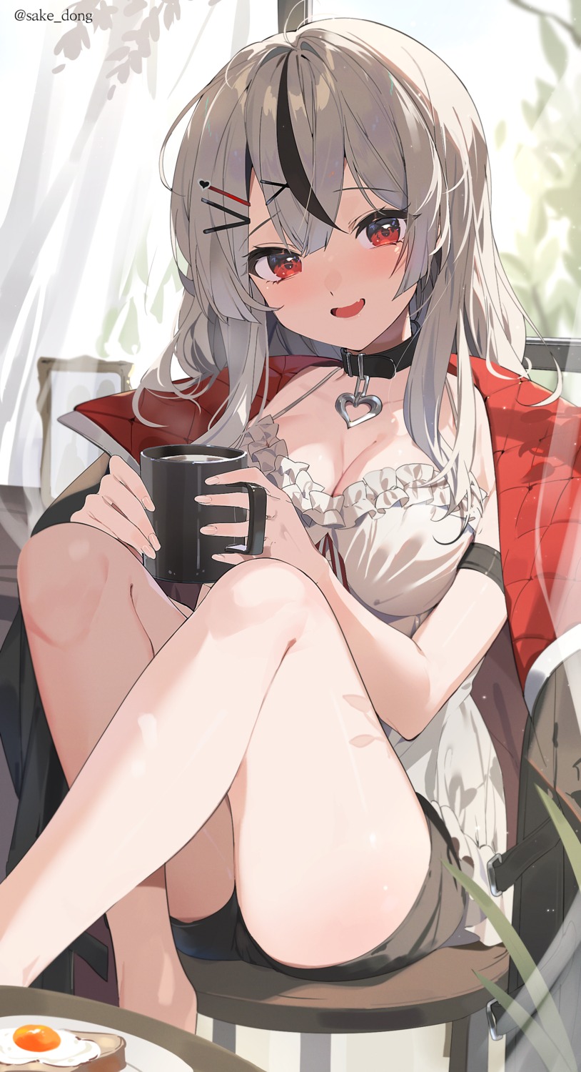 cleavage, hololive, sakamata_chloe, sake_dong
