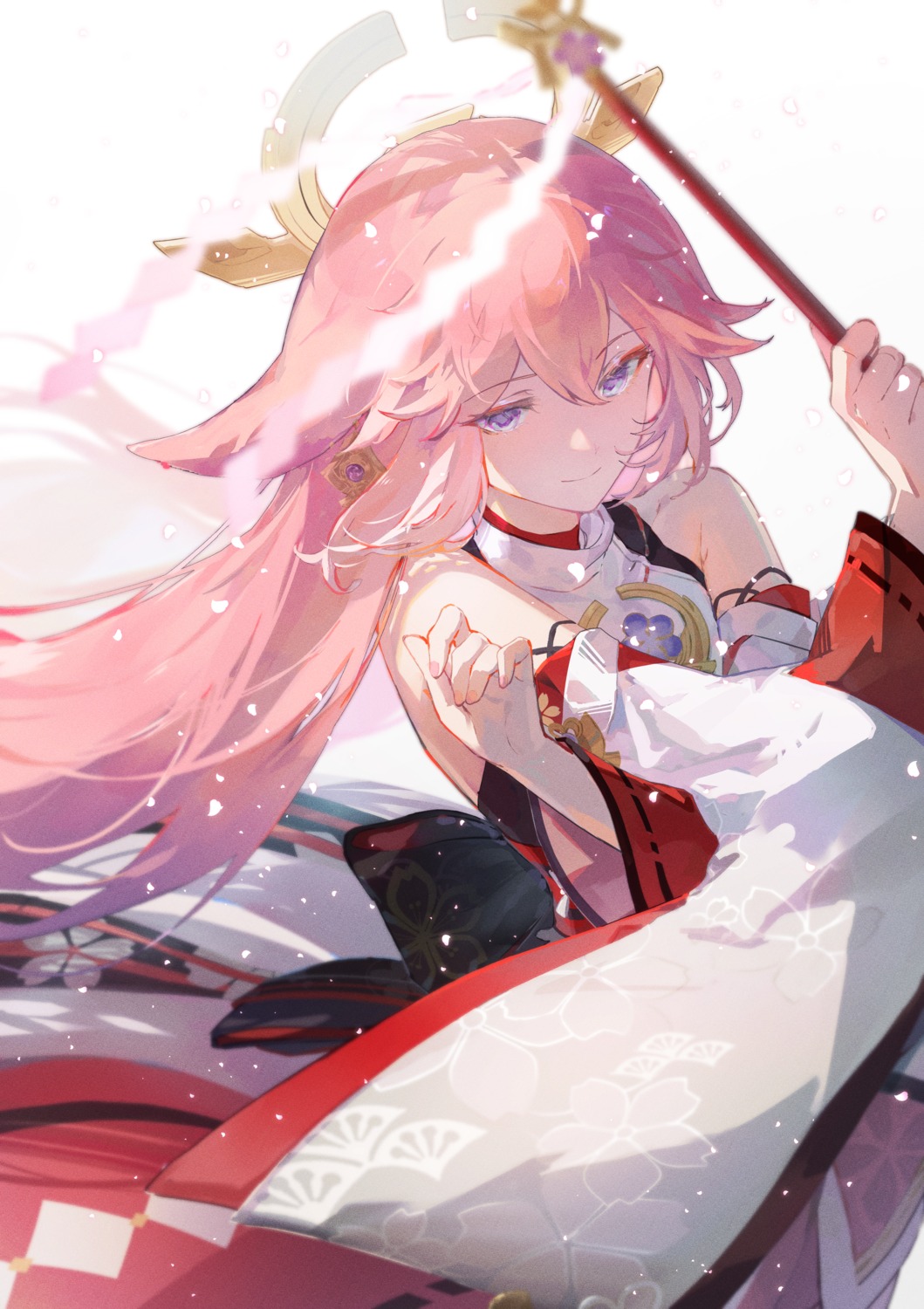 animal_ears, flameaqua, genshin_impact, japanese_clothes, kitsune, yae_miko