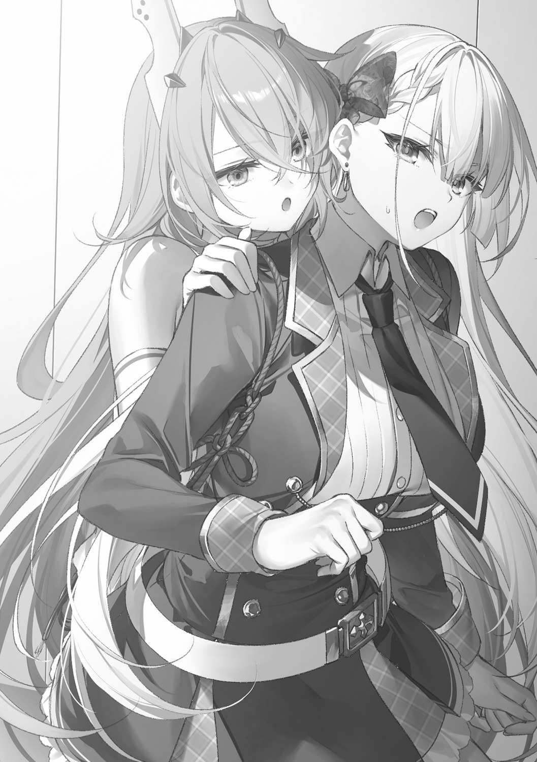 monochrome, riselia_ray_crystalia, schwertileite_terminate, seifuku, seiken_gakuin_no_maken_tsukai, toosaka_asagi, yuri