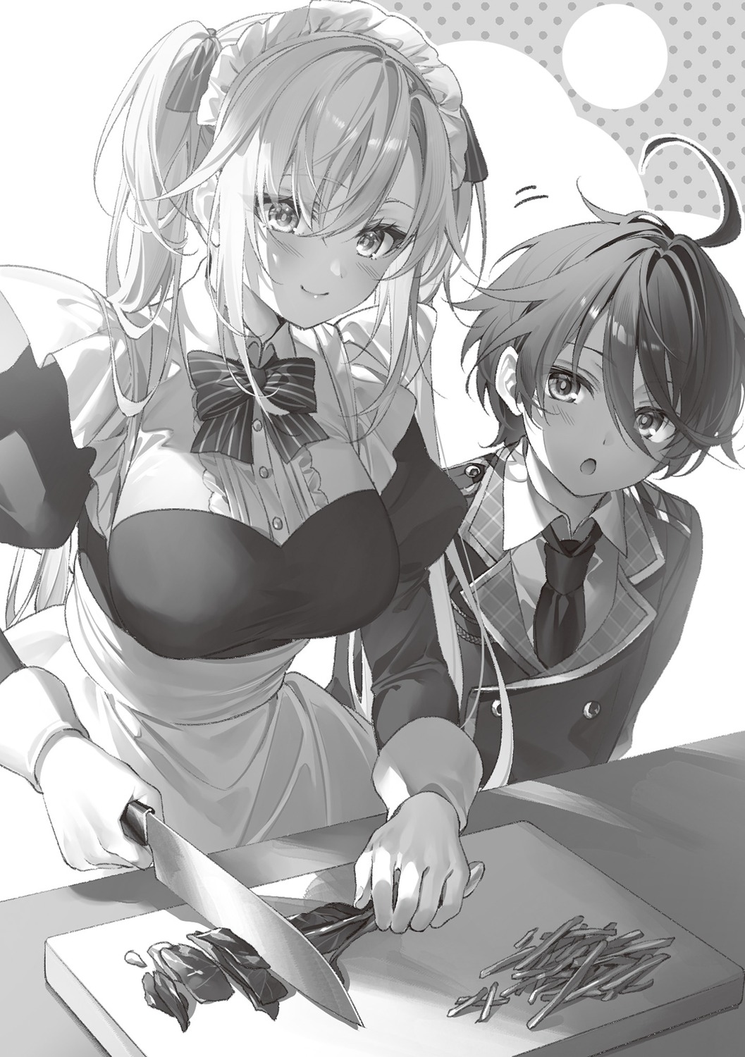 leonis_death_magnus, maid, monochrome, regina_mercedes, seifuku, seiken_gakuin_no_maken_tsukai, toosaka_asagi